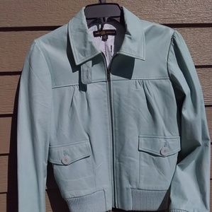 Volcom limited leather pistachio medium 90’s vintage coat used women’s